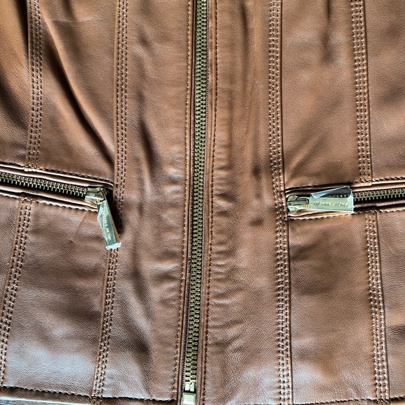 Michael Kors Brown Leather Jacket - Picture 4 of 9